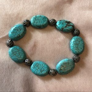 Turquoise and silver bracelet